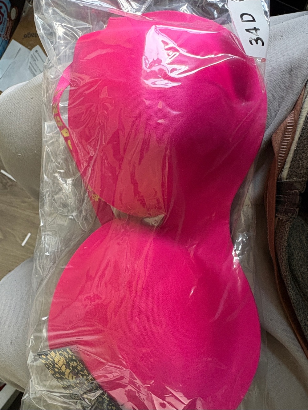 bareback bras 34D pink